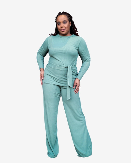 Fashions By RoPuddles Green Wide Leg Pant Set 