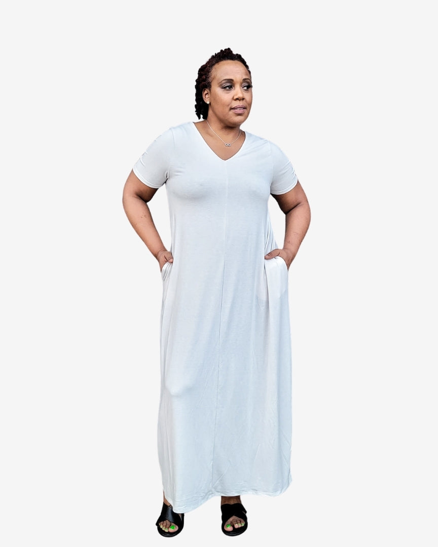 ivory relaxed fit knit maxi dress