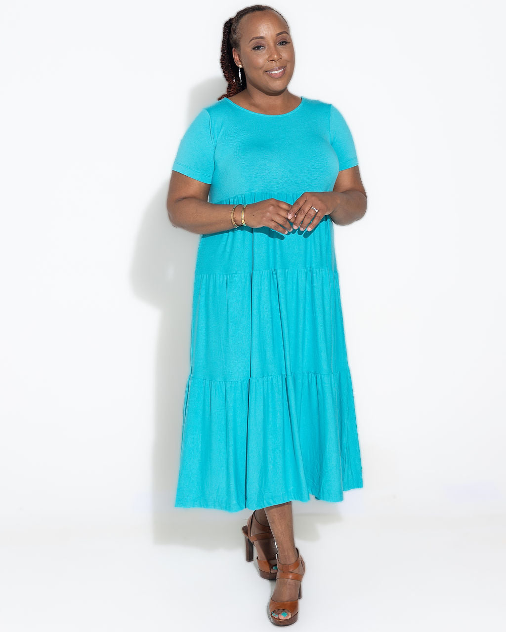 Fashions by RoPuddles turquoise blue midi dress